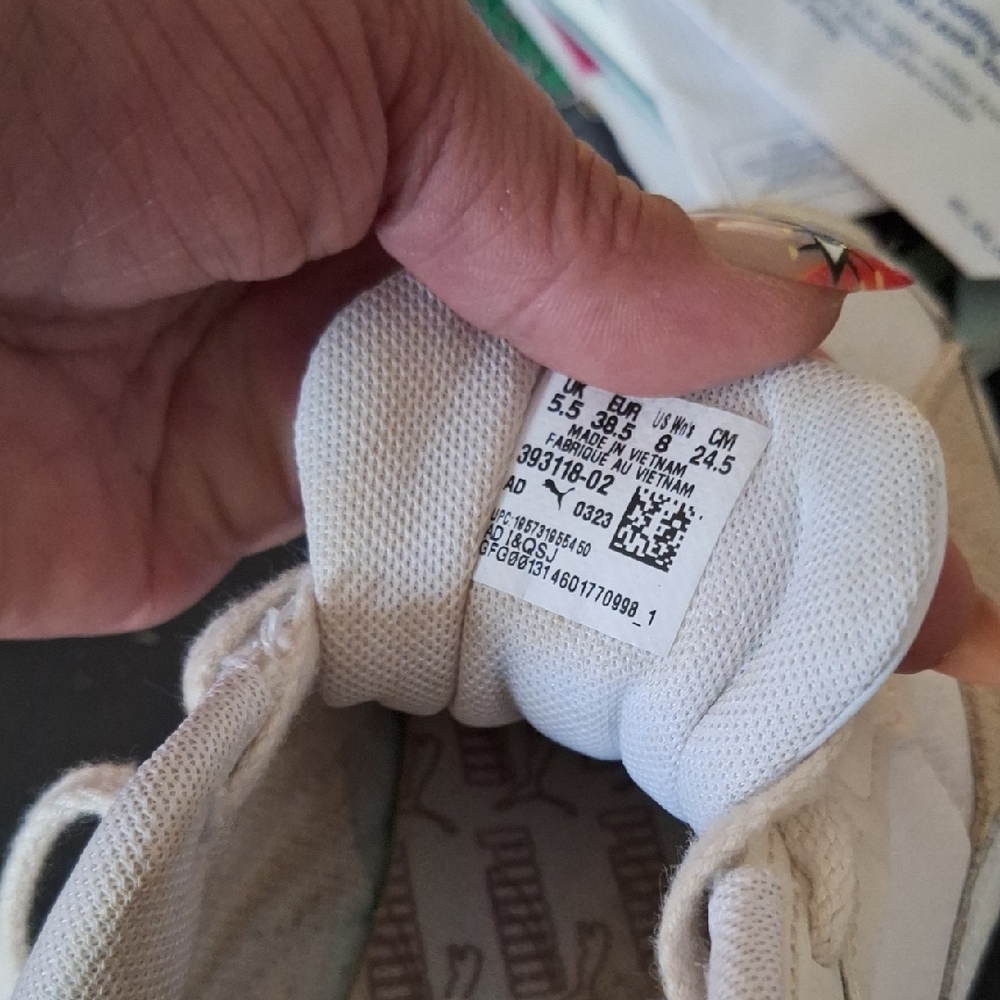 Puma White and Tan Athletic Shoes - Picture 9 of 10